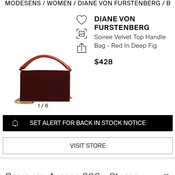 DVF Soiree Red Velvet Leather Top Handle Crossbody Shoulder Bag, NWOT - Picture 12 of 13